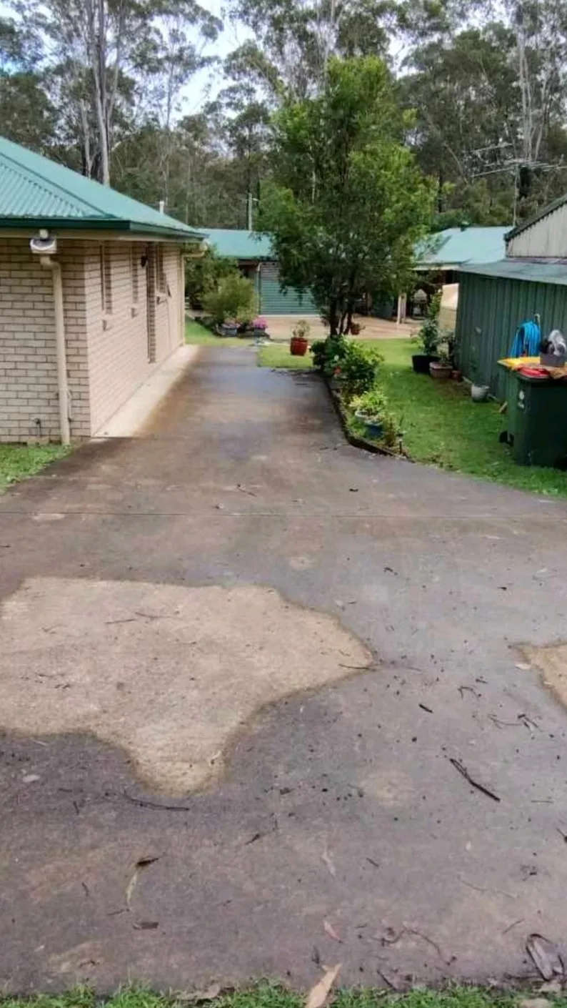Driveway clean — before